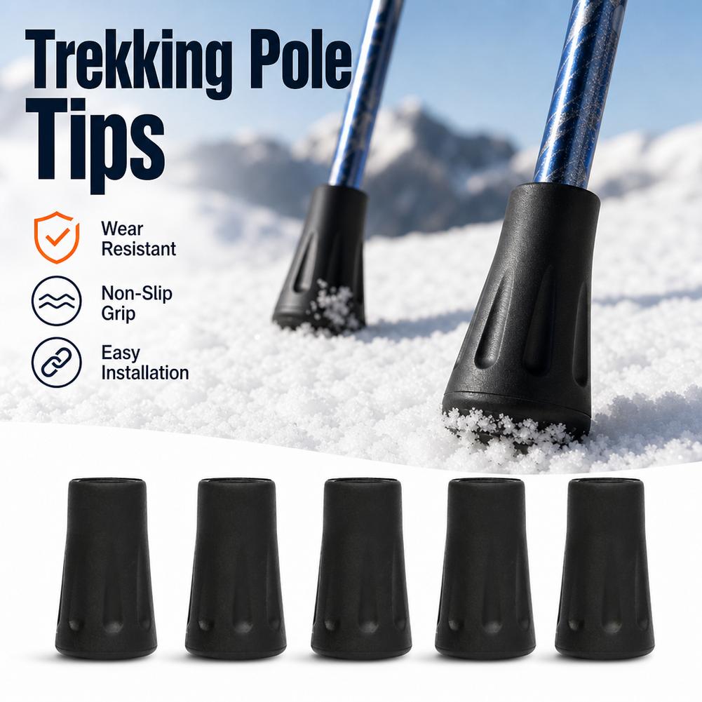 Trekking Pole Rubber Tips Feet Replacement - 5개 또는 10개 세트의 스키 폴