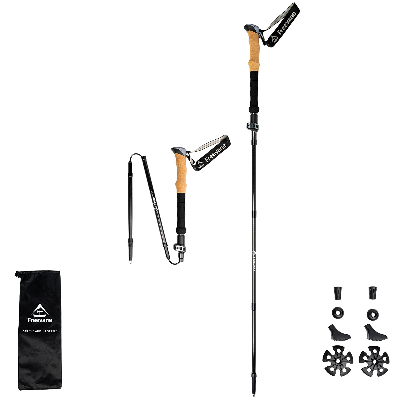 Carbon Fiber Trekking Poles Ultralight Pair - 탄소섬유 하이킹 폴 세트, 접이식 Z