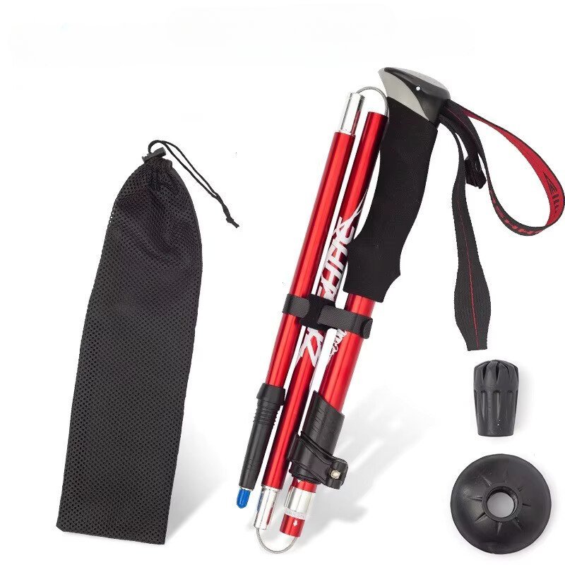 Folding Walking Sticks Hiking Adjustable - 1쌍 조절 가능한 초경량 접이식 트레킹