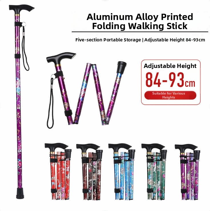 Folding Walking Sticks Hiking Adjustable - 5단계 조절 가능한 접이식 알루미늄 합금