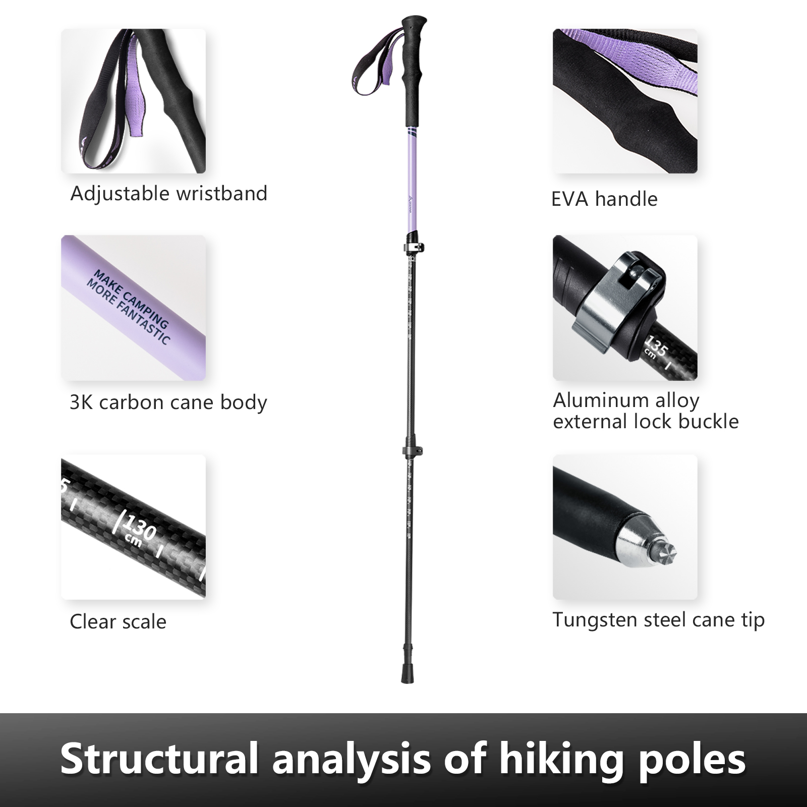 BISINNA 2pcs 트레킹 폴 탄소 섬유 워킹 스틱 - Carbon Fiber Trekking Poles Ultralight Pair 리뷰 및 가격