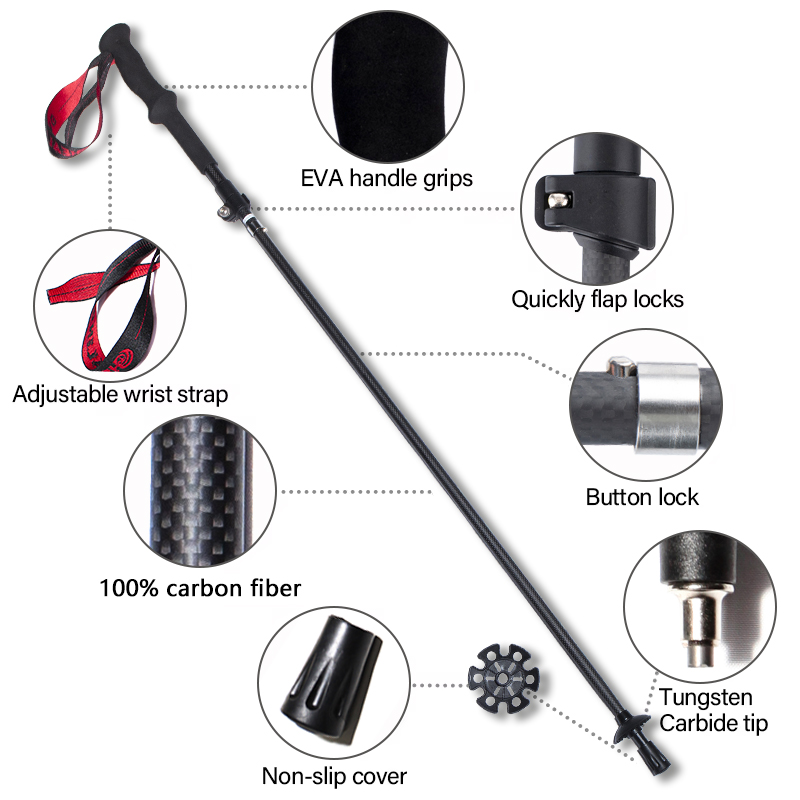 초경량 탄소 섬유 트레킹 폴 야외 하이킹 지팡이 접이식 - Nordic Walking Poles Carbon 100 리뷰 및 가격