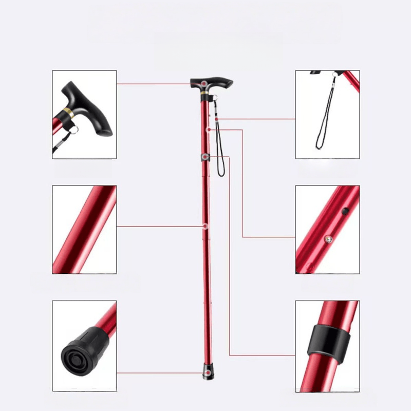 1pc 접이식 워킹 지팡이 휴대용 트레킹 하이킹 스틱  - Folding Walking Sticks Hiking Adjustable 리뷰 및 가격