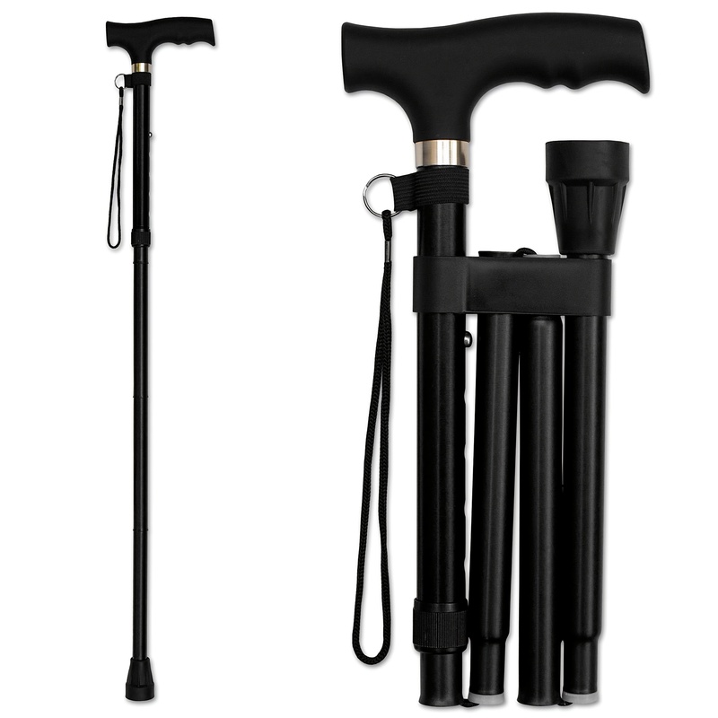 4단 초경량 조절식 접이식 지팡이(고무 팁 포함) -  - Folding Walking Sticks Hiking Adjustable 리뷰 및 가격