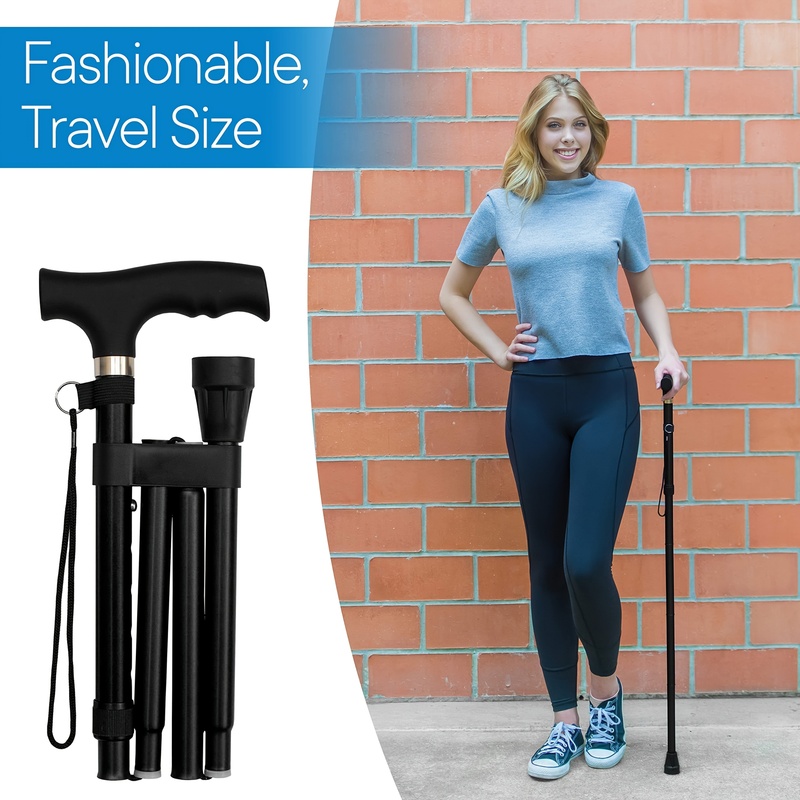 4단 초경량 조절식 접이식 지팡이(고무 팁 포함) -  - Folding Walking Sticks Hiking Adjustable 리뷰 및 가격