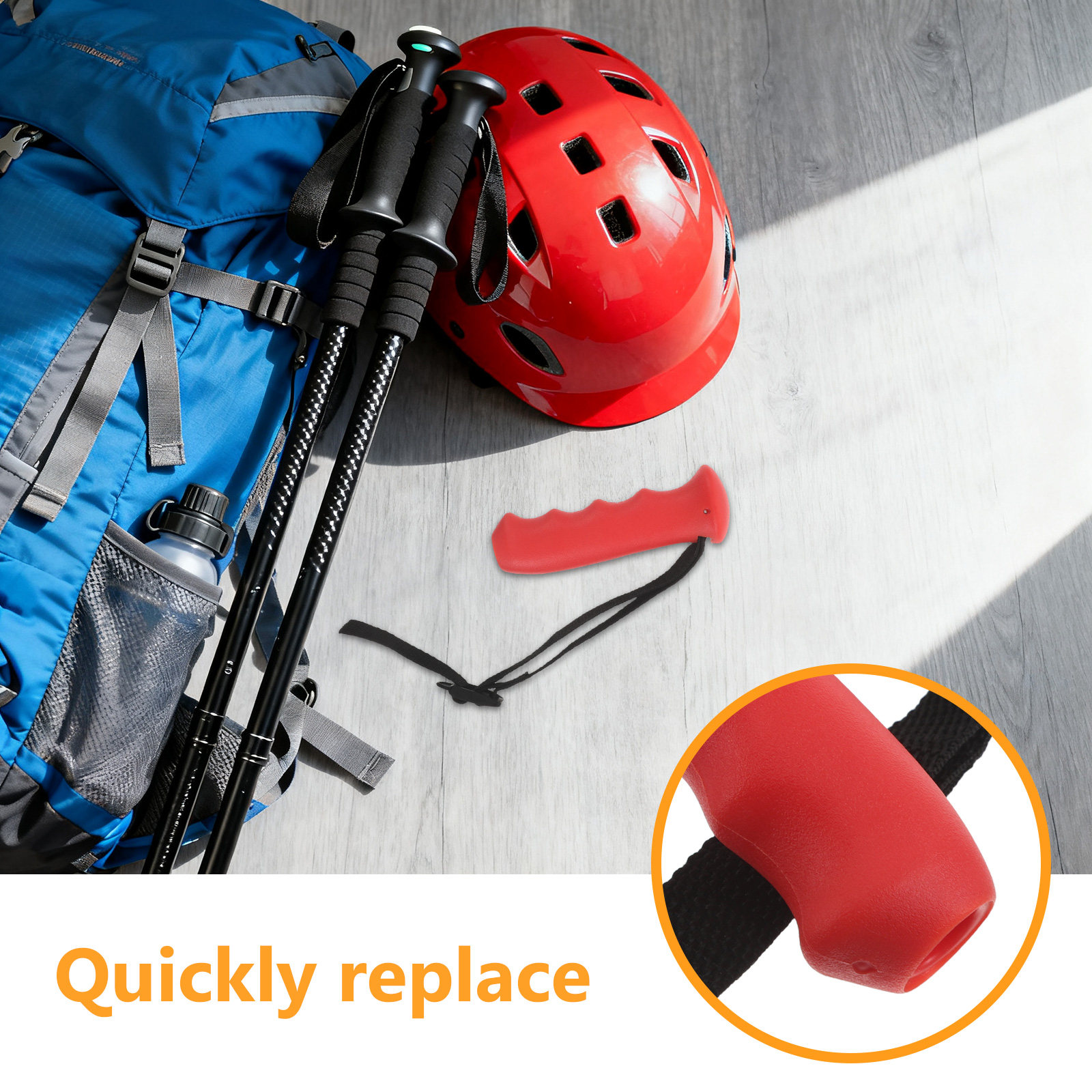 빨간색 지팡이 손잡이 교체용 인체공학적 지팡이 손잡이  - Wrist Straps Replacement Trekking Pole 리뷰 및 가격