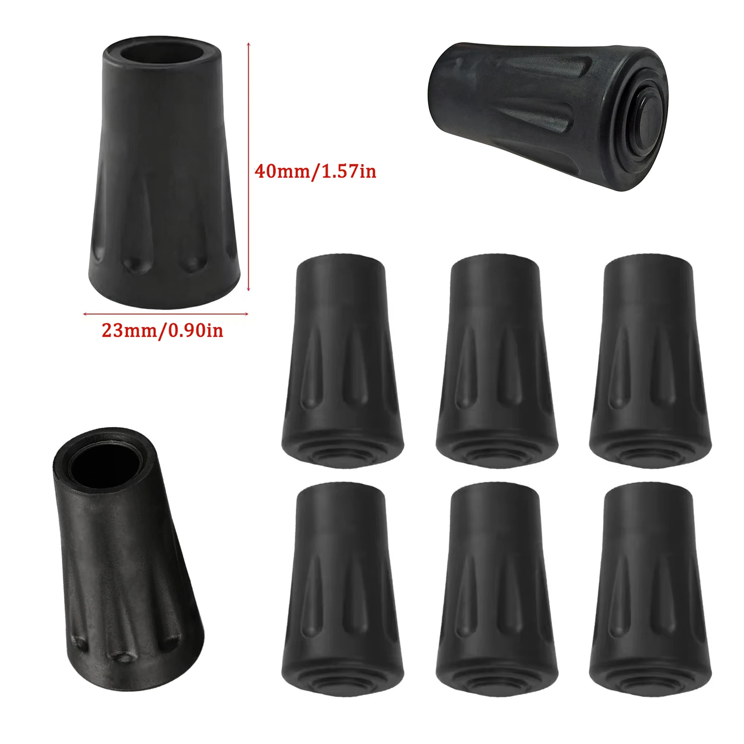 10-40개 워킹 스틱 고무 팁, 트레킹 폴 교체 캡, - Trekking Pole Rubber Tips Feet Replacement 리뷰 및 가격